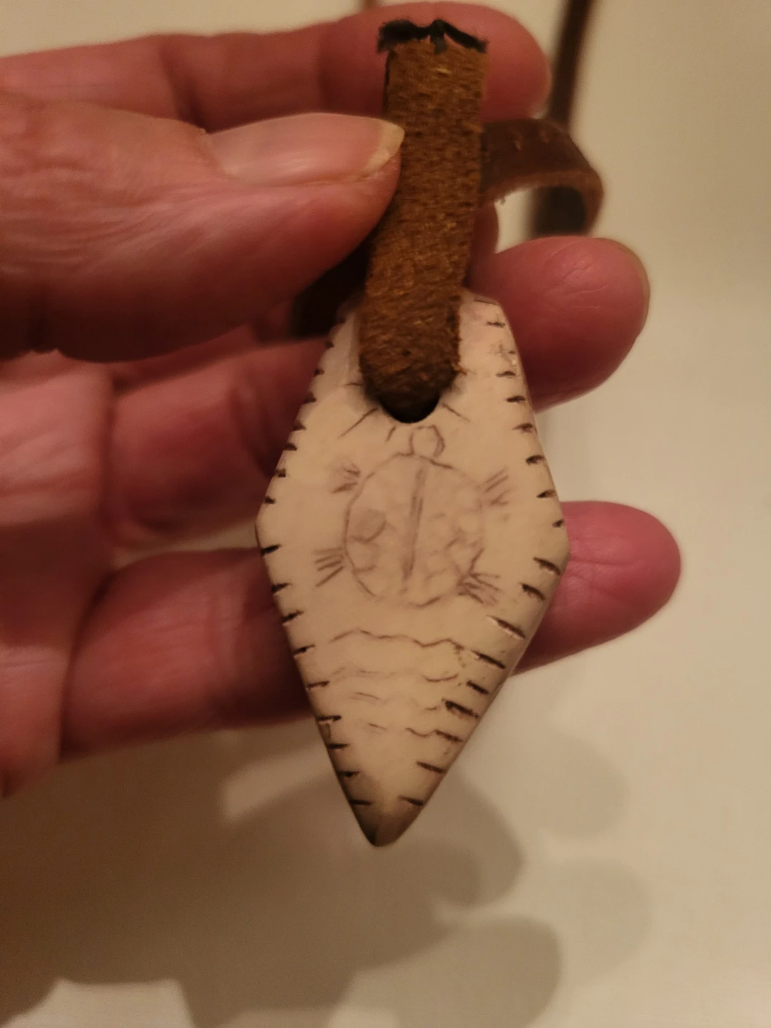 Handmade Bone Turtle Necklace - photo 3
