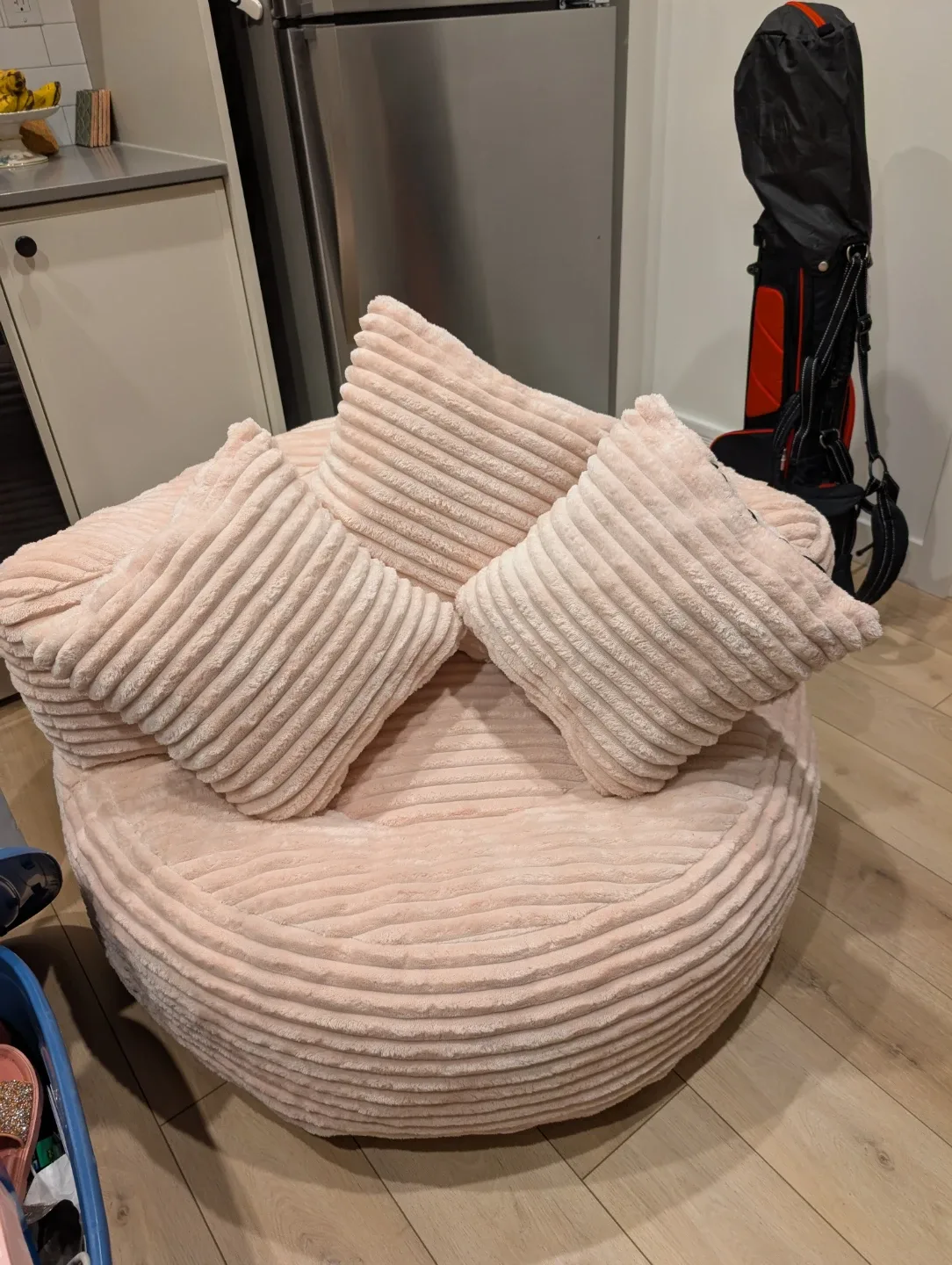 Super Soft Corduroy Bean Bag Chair with Pillows