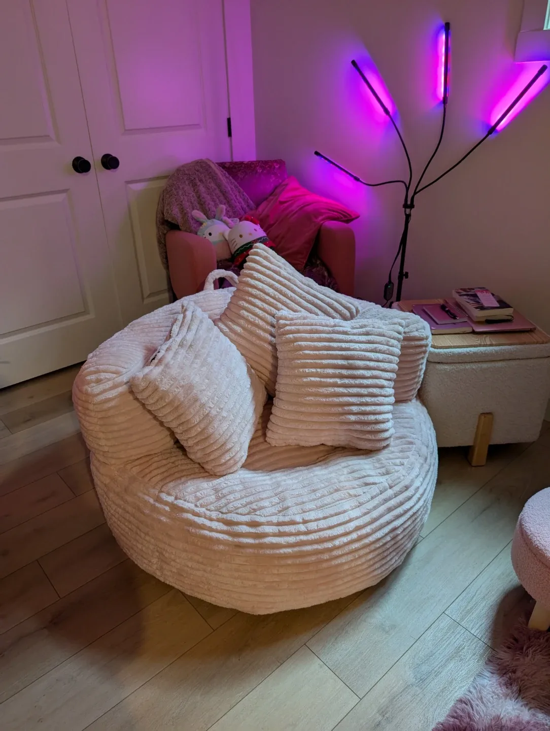 Super Soft Corduroy Bean Bag Chair with Pillows image indicator(2)