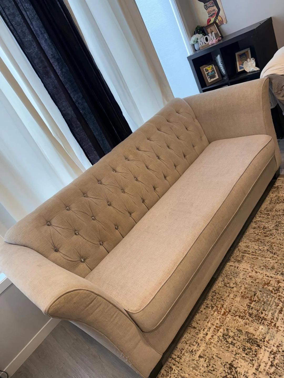 Beige Tufted Sofa