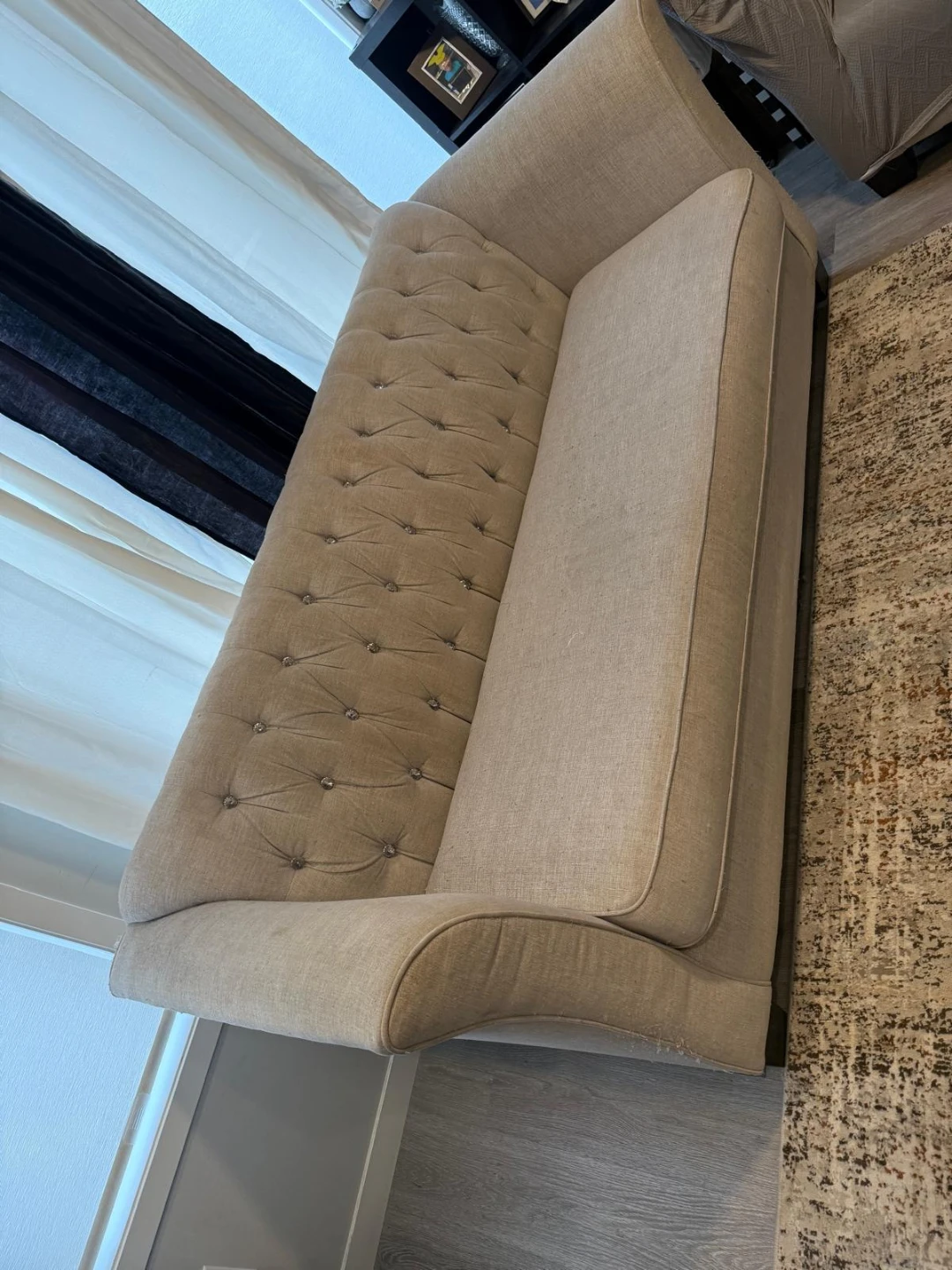 Beige Tufted Sofa - photo 3