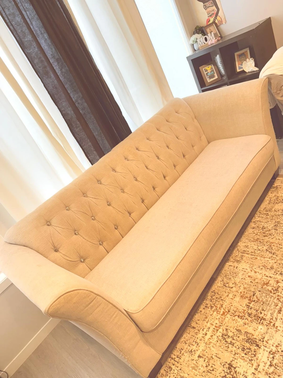 Beige Tufted Sofa - photo 4