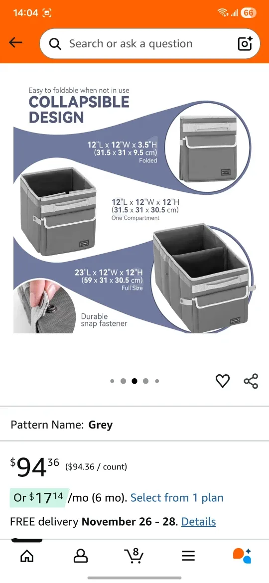 PETSFIT Collapsible Car Organizer - Grey image indicator(3)