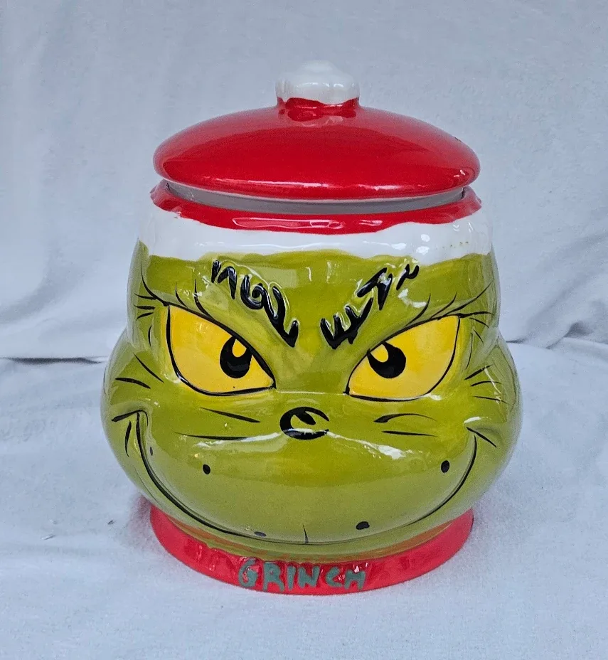 Dr. Seuss The Grinch Christmas Holiday Cookie Jar 600 Grams