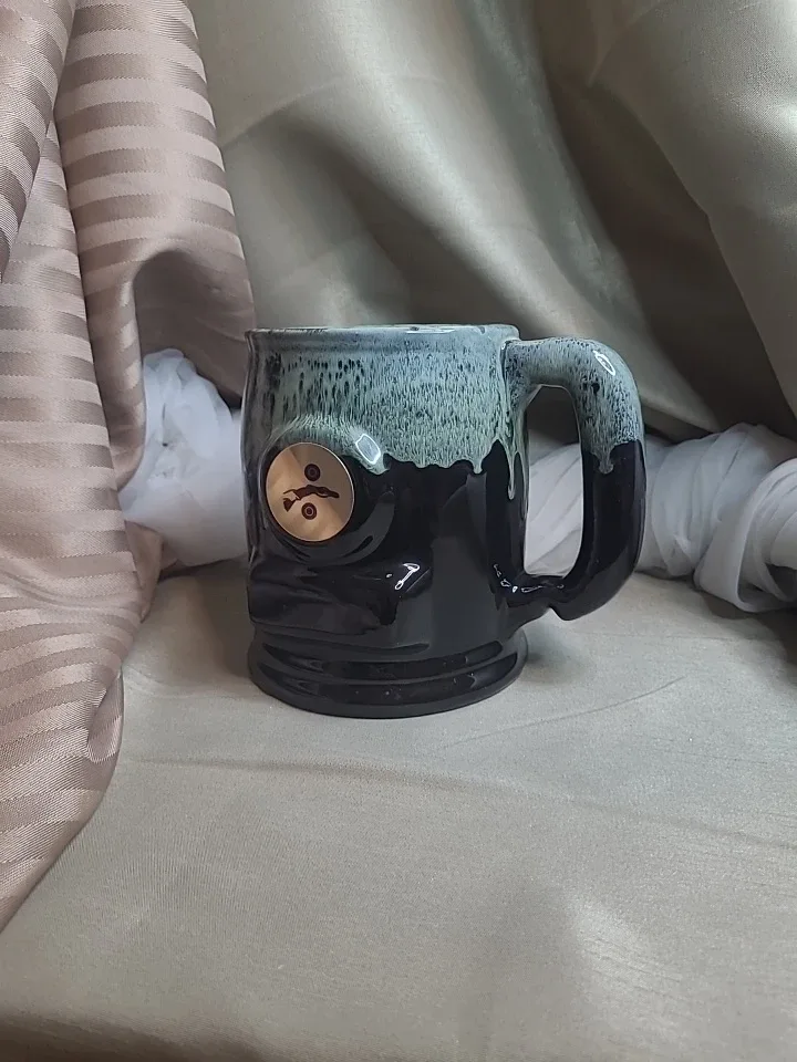 Unique Vintage Canadian Pottery Drip Glaze OverSized Mug.. image indicator(10)