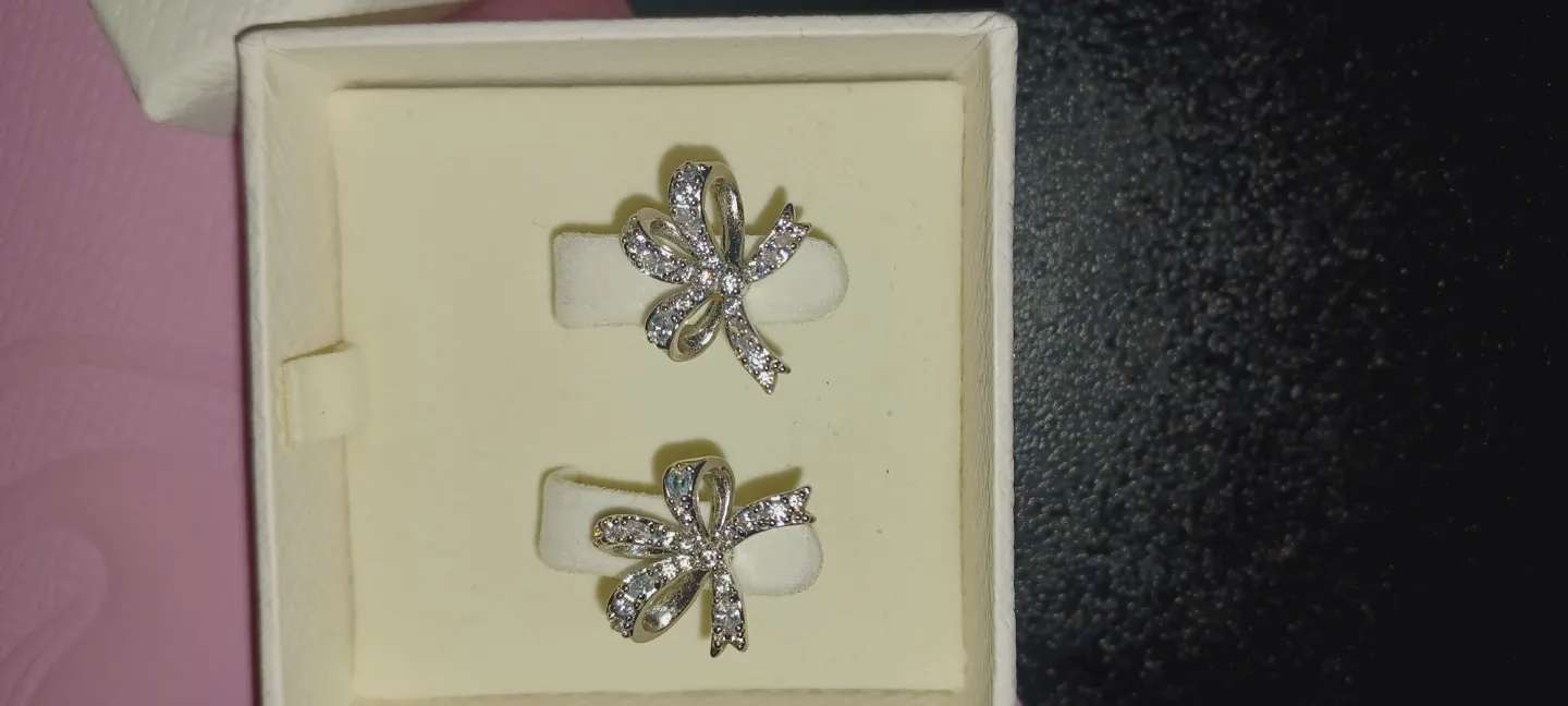 Swarovski Silver Ribbon Earrings