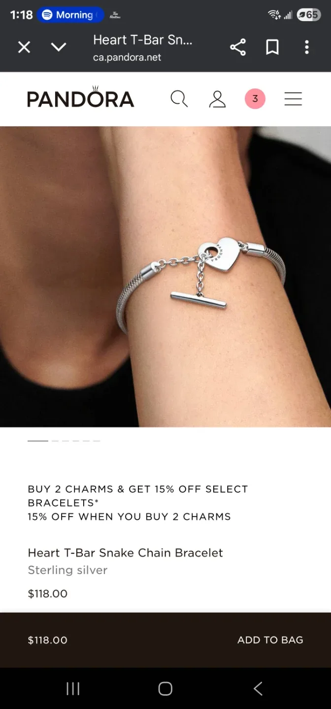 🥕Pandora Heart Clasp Snake Chain Bracelet🥕 image indicator(4)