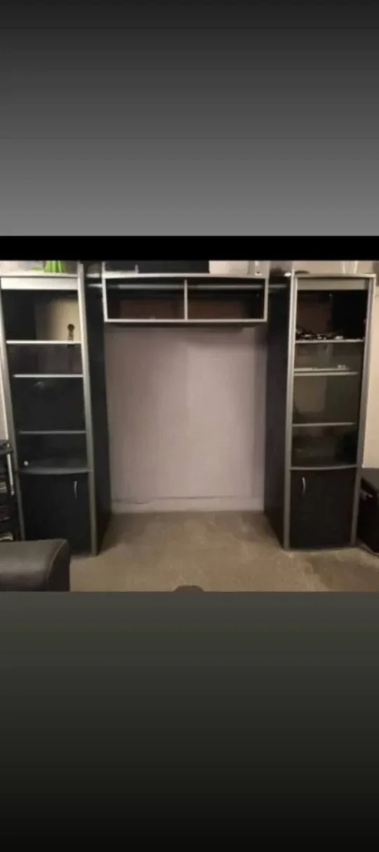 Black & Silver Entertainment Center $100 OBO