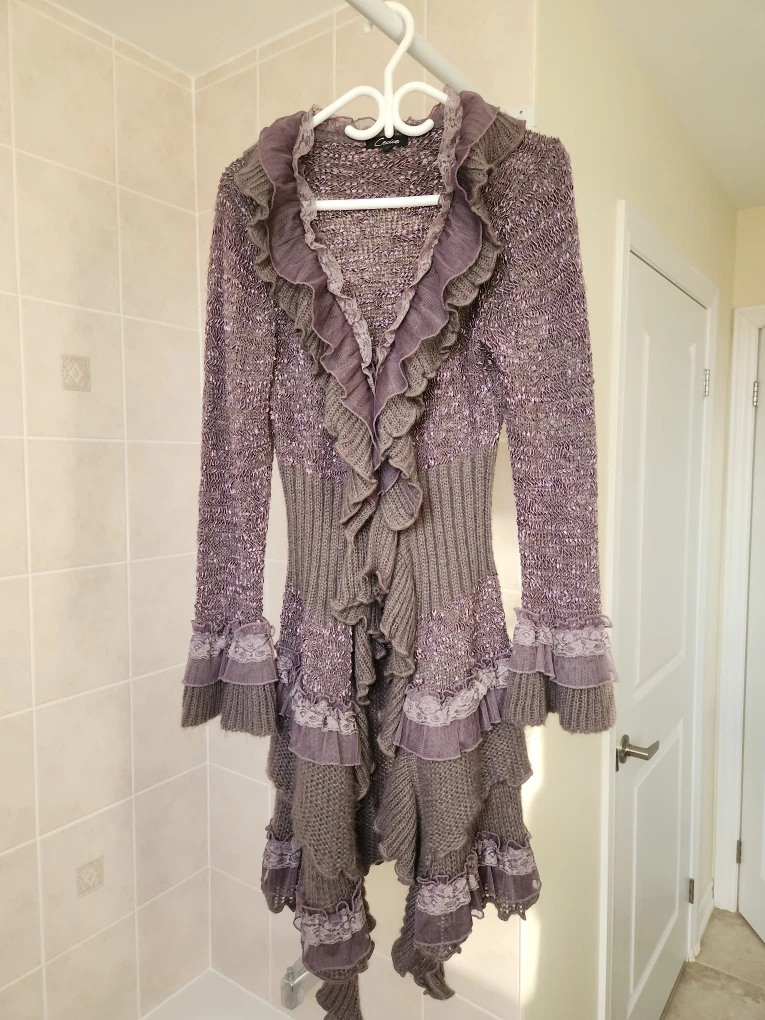 Ruffle Cardigan size Large
