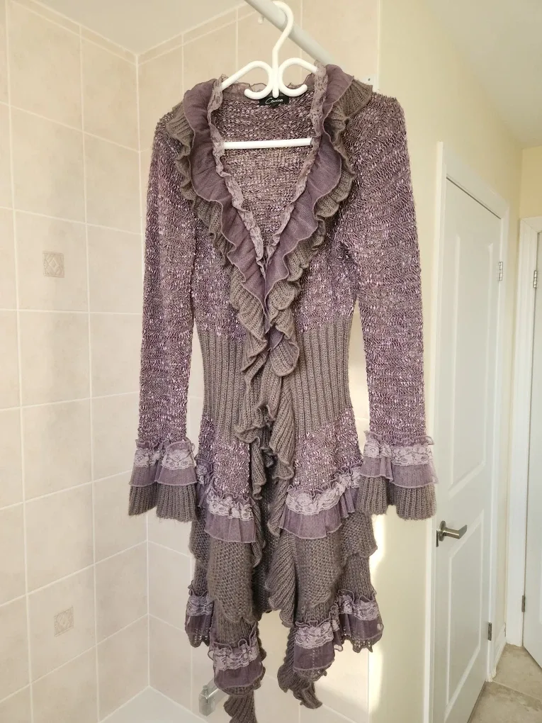 Ruffle Cardigan size Large