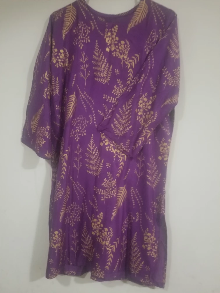 2pc block print linen dress