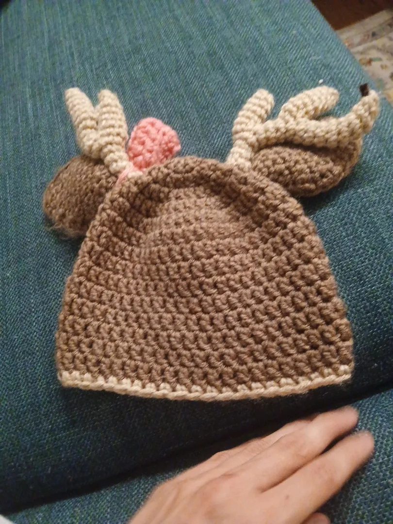 Crochet Reindeer Hat - Baby/Toddler image indicator(4)