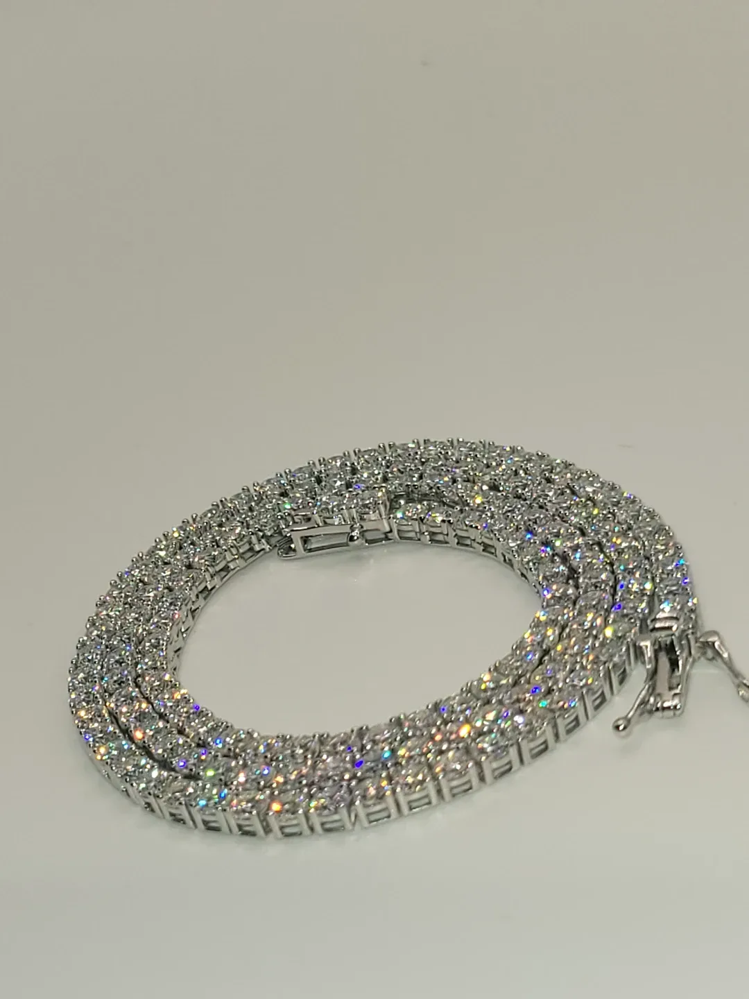 Lab Grown Moissanite Tennis Chain Necklace 16.34ct image indicator(3)