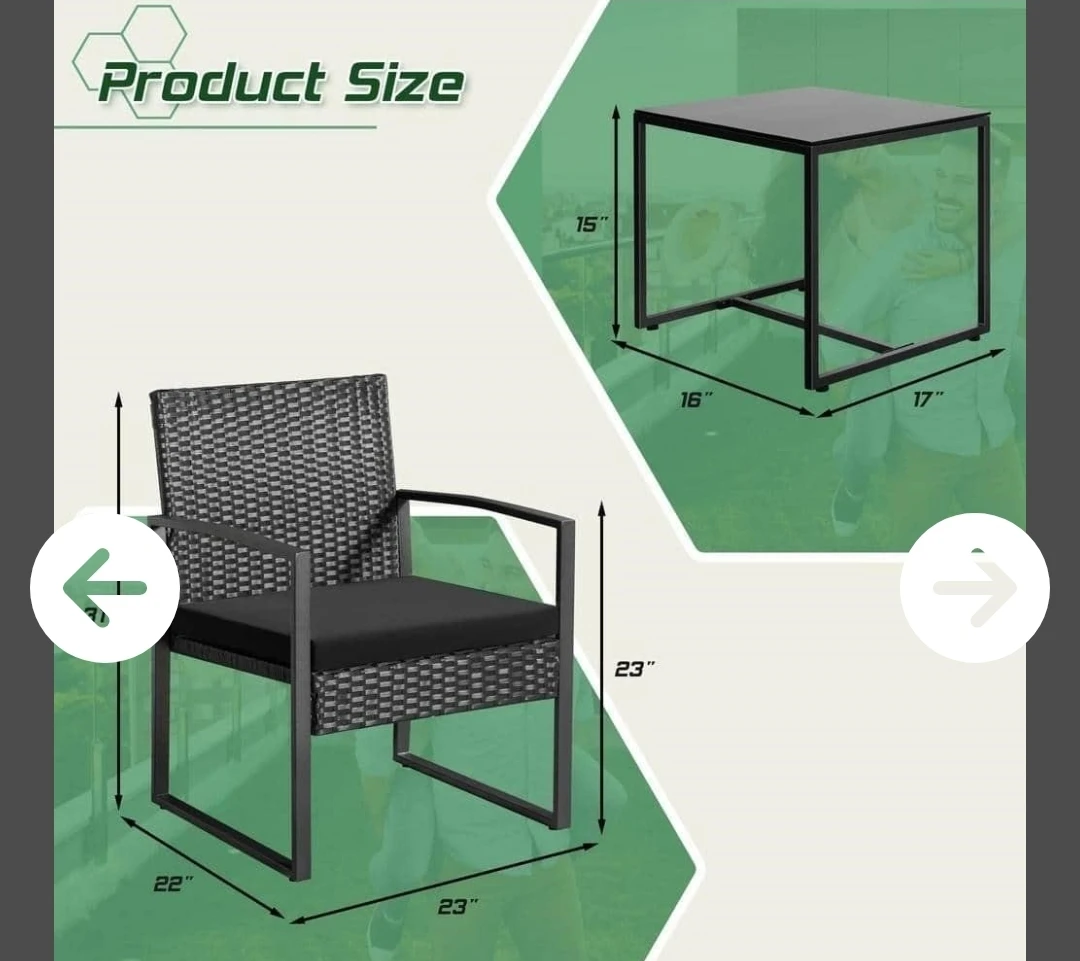 3-Piece Patio Sets Steel Outdoor ref31551 - photo 2
