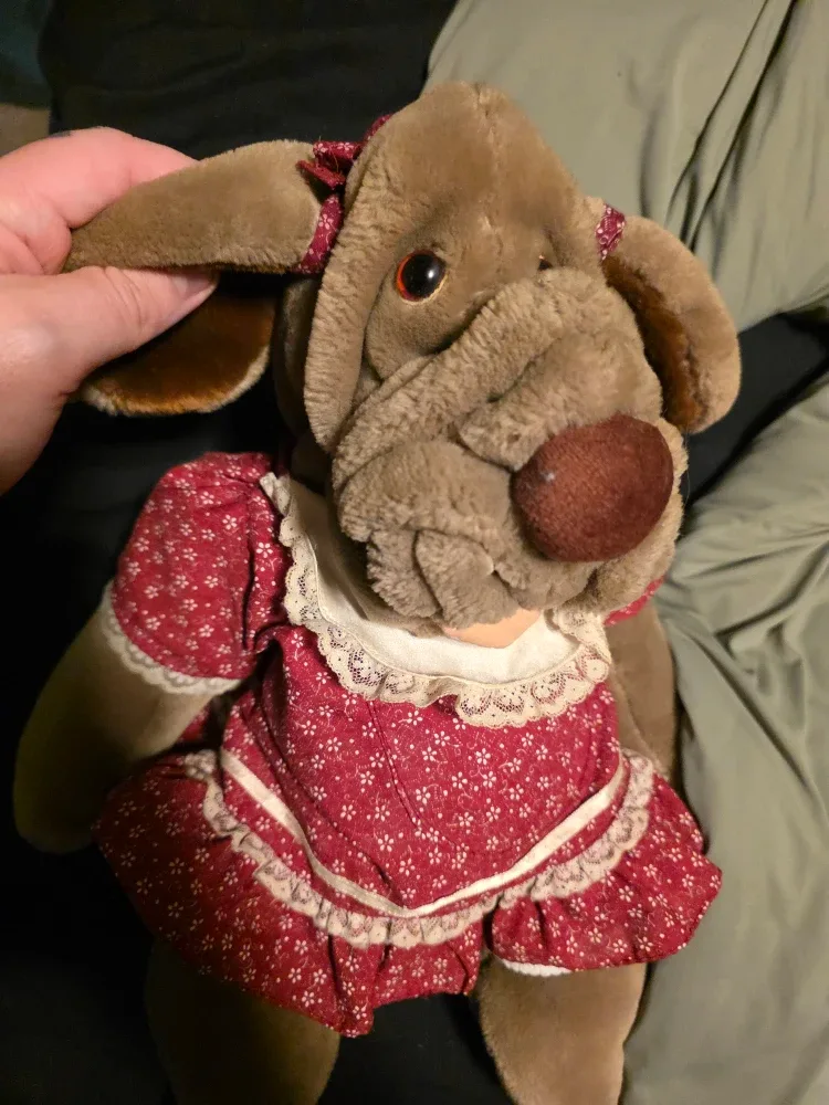 Wrinkles Plush Dog in Dress image indicator(2)