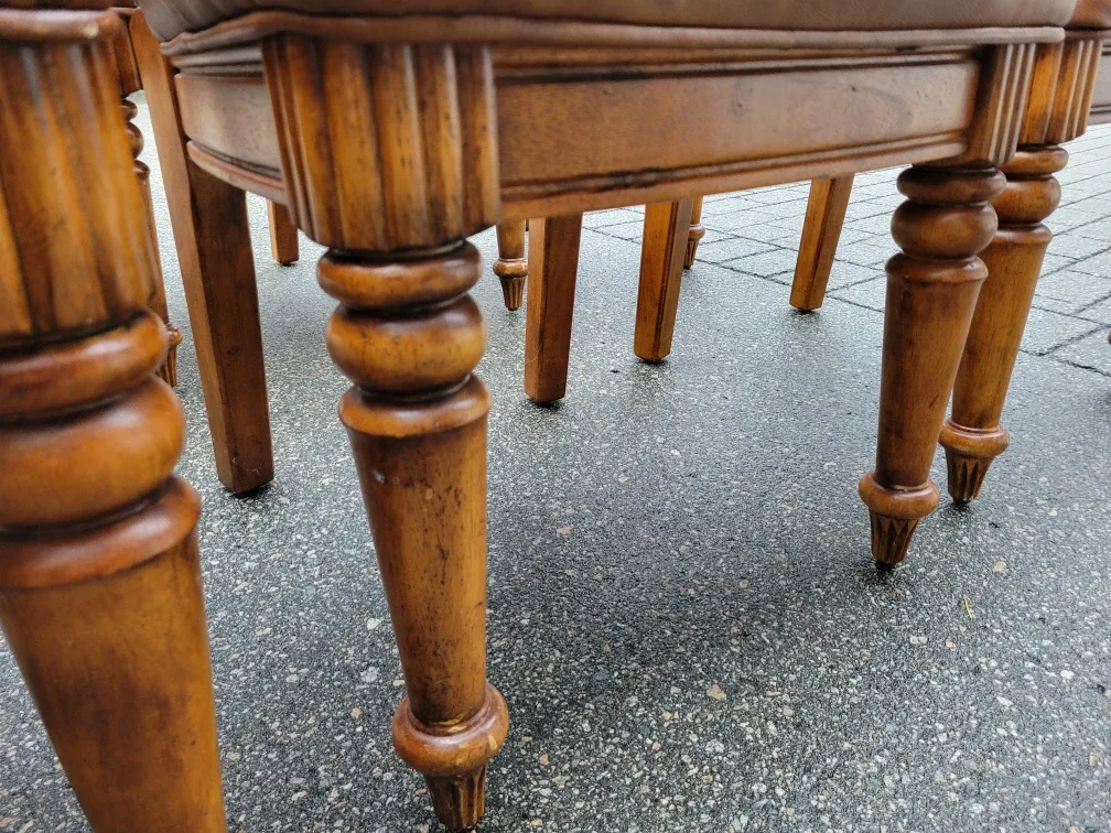 Beautiful Set of 6 Brown Leather Dining Chairs. $50 Each. image indicator(7)