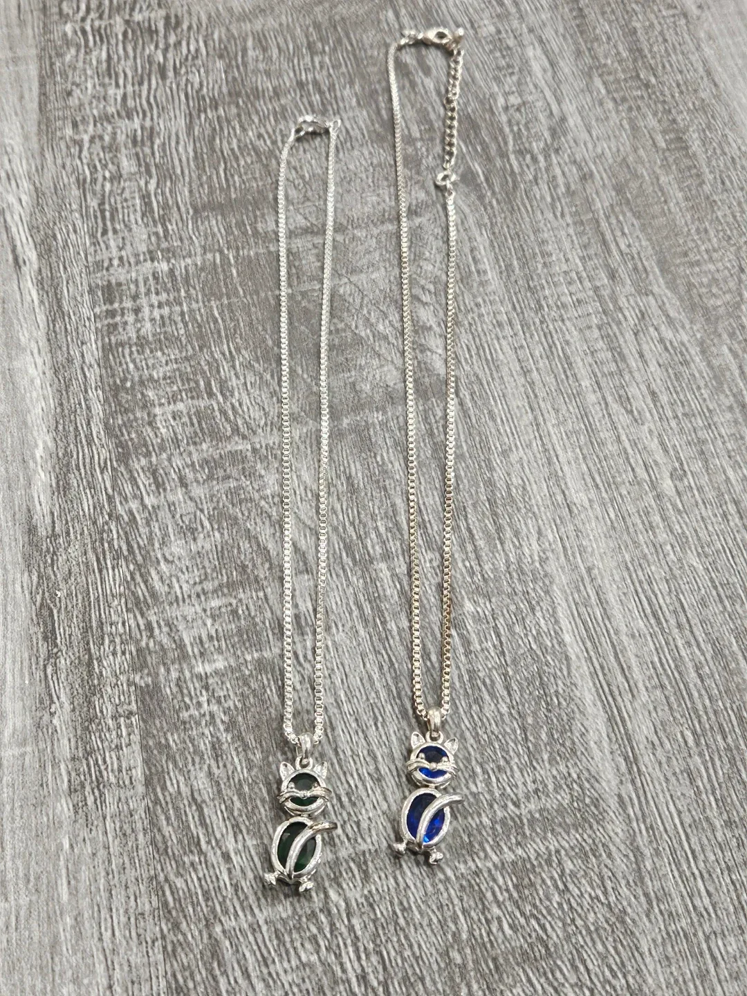 Avon Cat Pendants - Green & Blue image indicator(2)