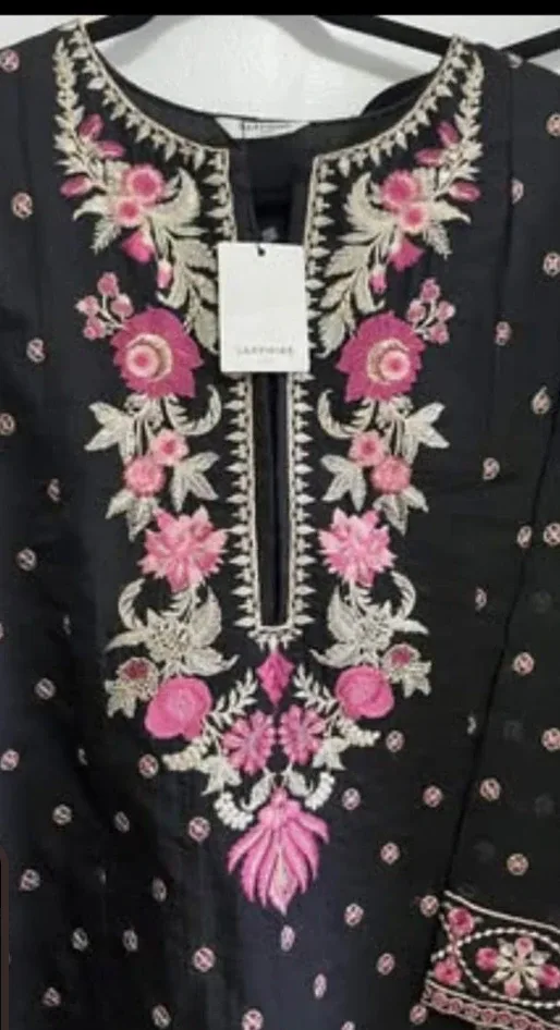 Sapphire Embroidered Black Salwar Kameez image indicator(4)