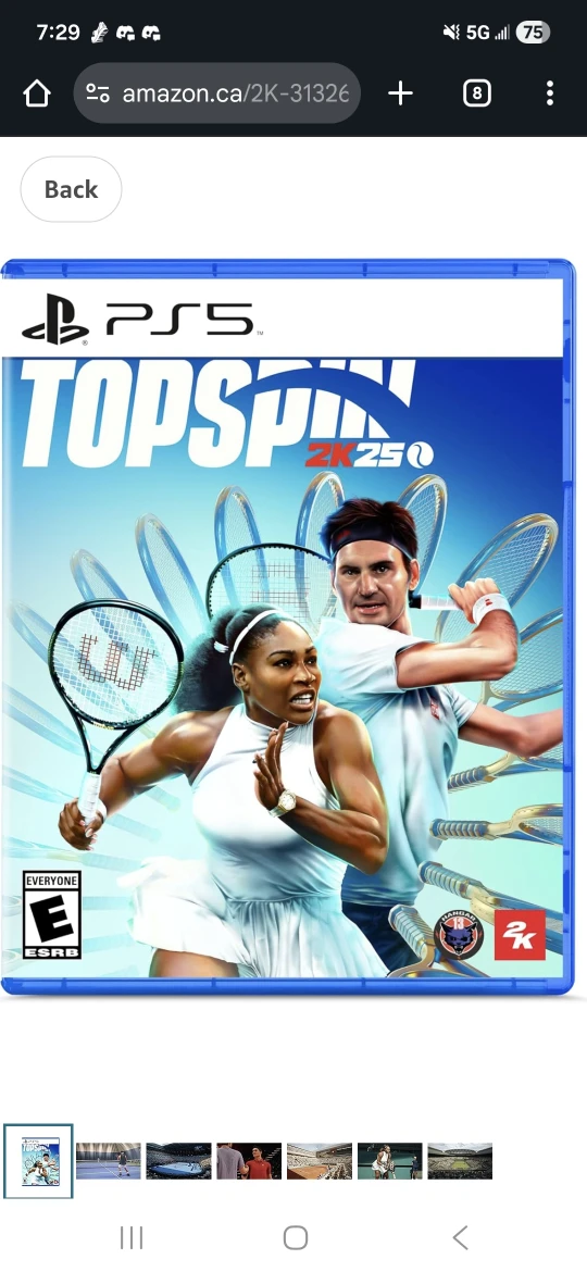 TopSpin 2K25 for PS5 - Like New!