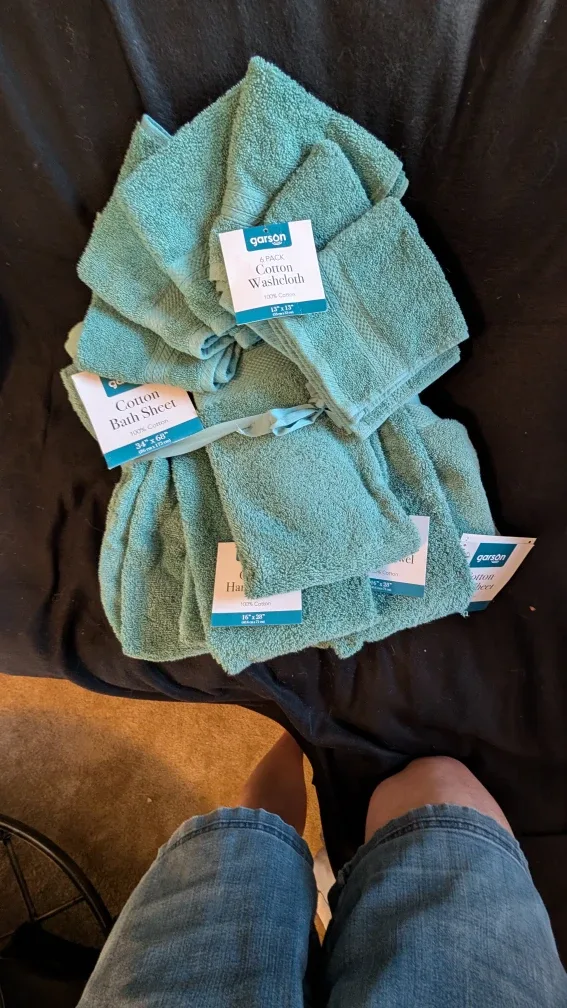 Garson 12-Pack Cotton Towel Set - Teal image indicator(3)