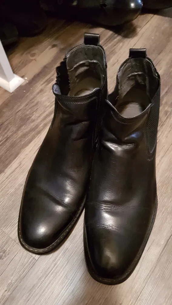 Steve Madden Bunditt Black Leather Chelsea Boots US 13