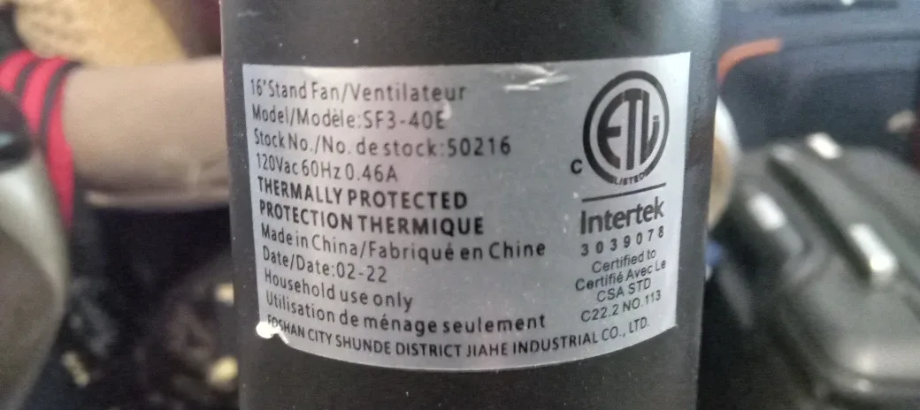 16" Stand Fan SF3-40E image indicator(5)