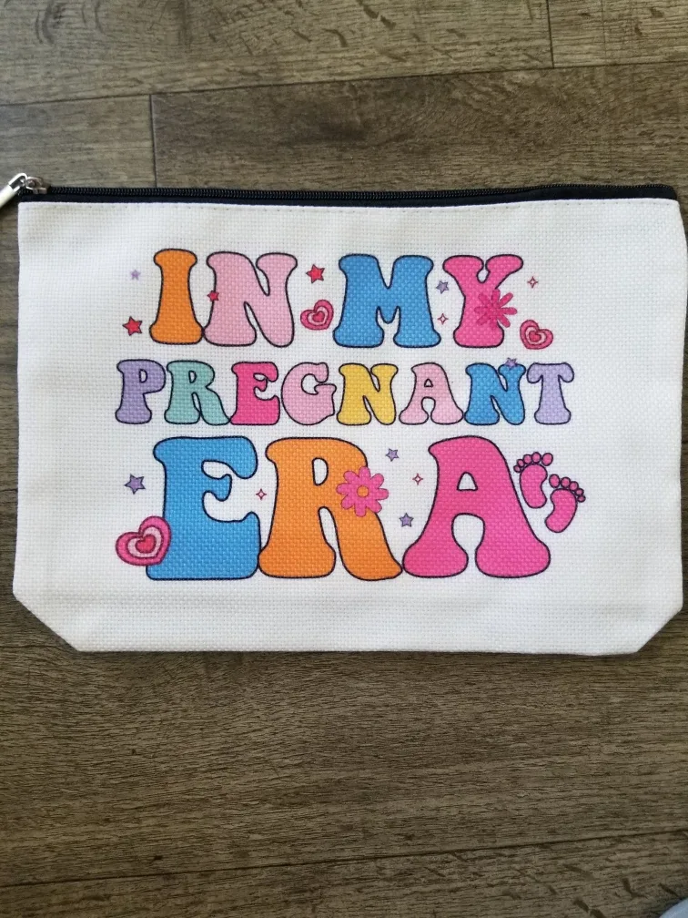 "In My Pregnant Era" Zippered Pouch