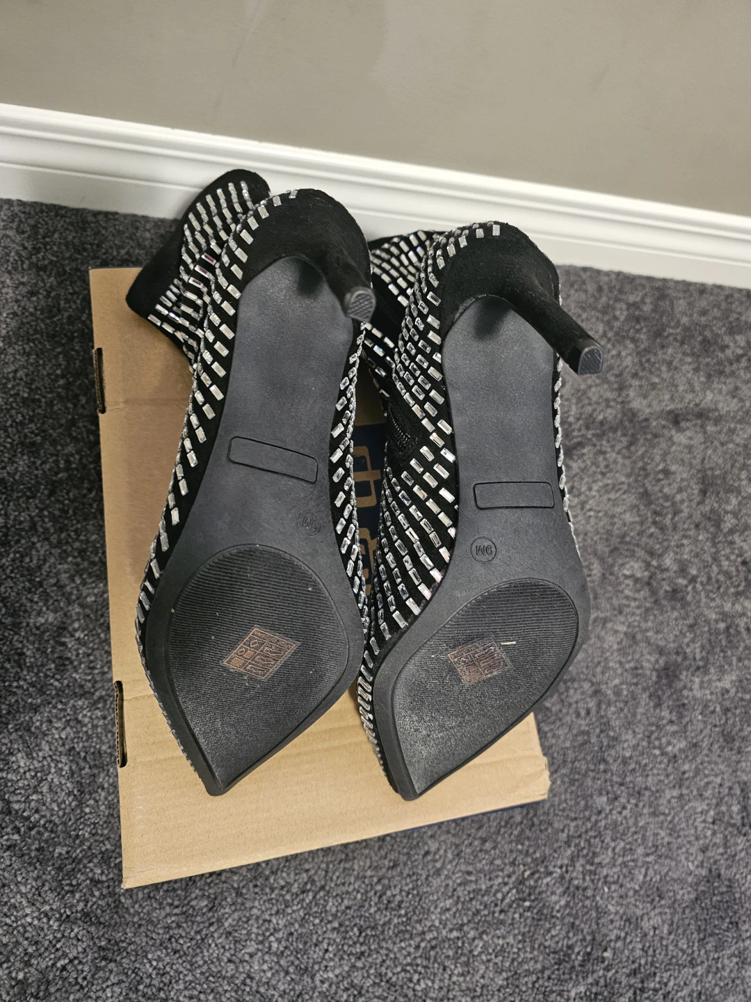 Black & Silver Ankle Boots - Size 9 - photo 2