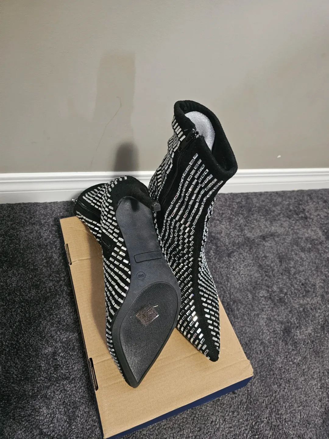 Black & Silver Ankle Boots - Size 9 image indicator(3)