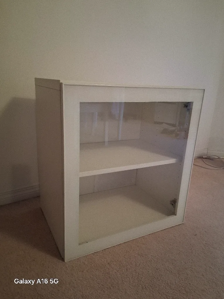 White Cabinet with Glass Door image indicator(3)