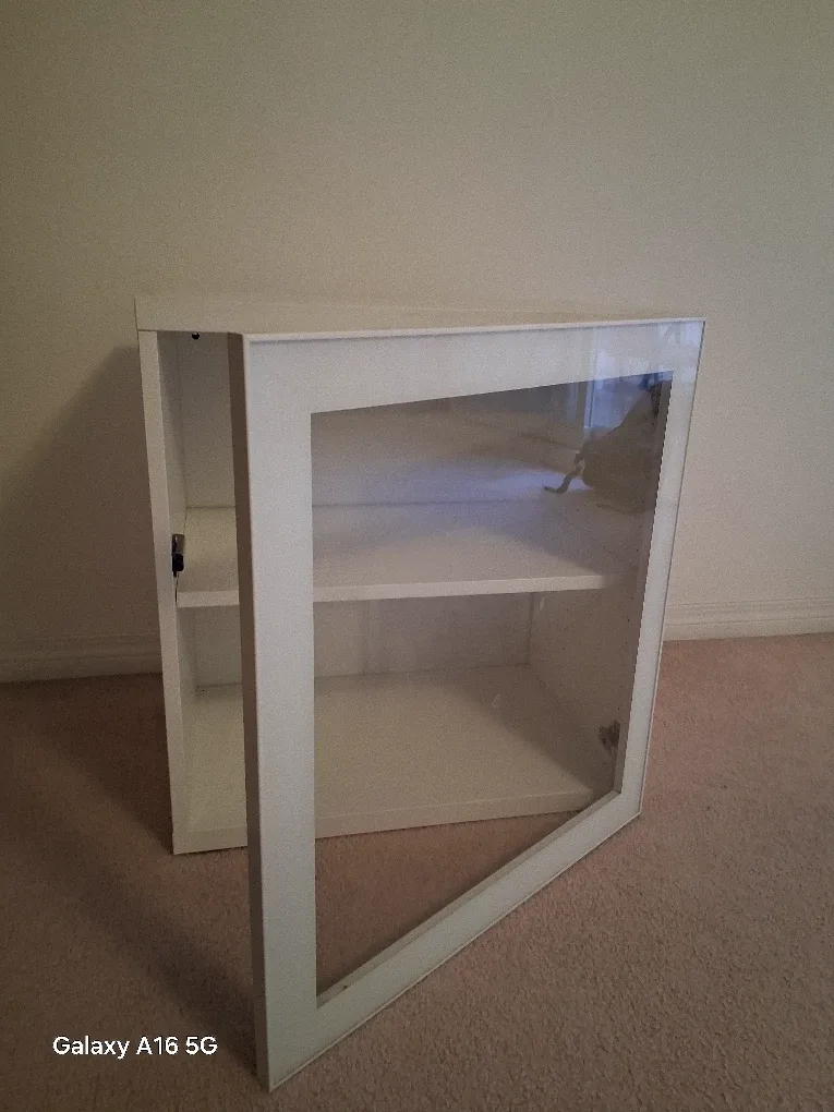 White Cabinet with Glass Door image indicator(5)