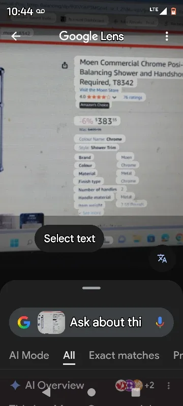 Moen T8342 Commercial Shower System - Chrome Finish image indicator(2)