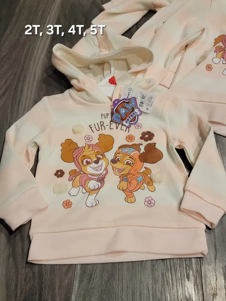 Paw Patrol Hoodie New- Size 2T 3T 4T 5T