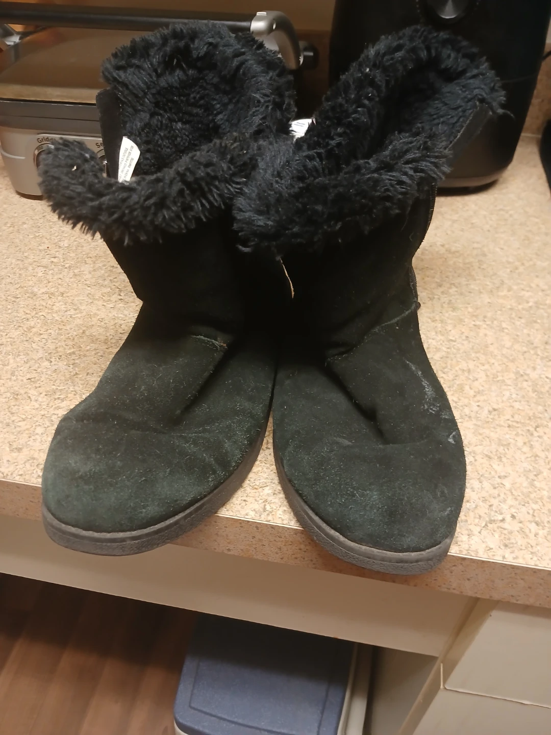 Black Suede Winter Boots