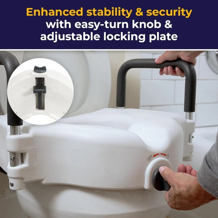 Drive Medical RTL12027RA Raised Toilet Seat w/ Padded Arms - photo 2