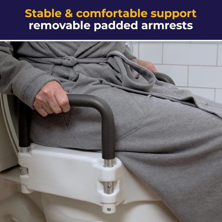 Drive Medical RTL12027RA Raised Toilet Seat w/ Padded Arms - photo 3