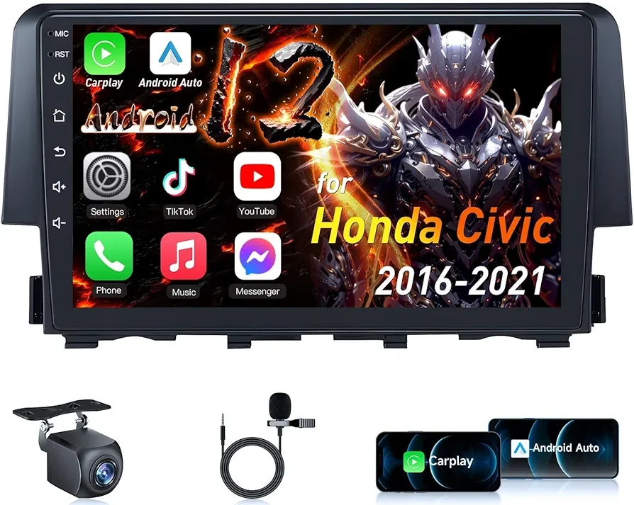 Android 12 Car Stereo for Honda Civic 2016-2021