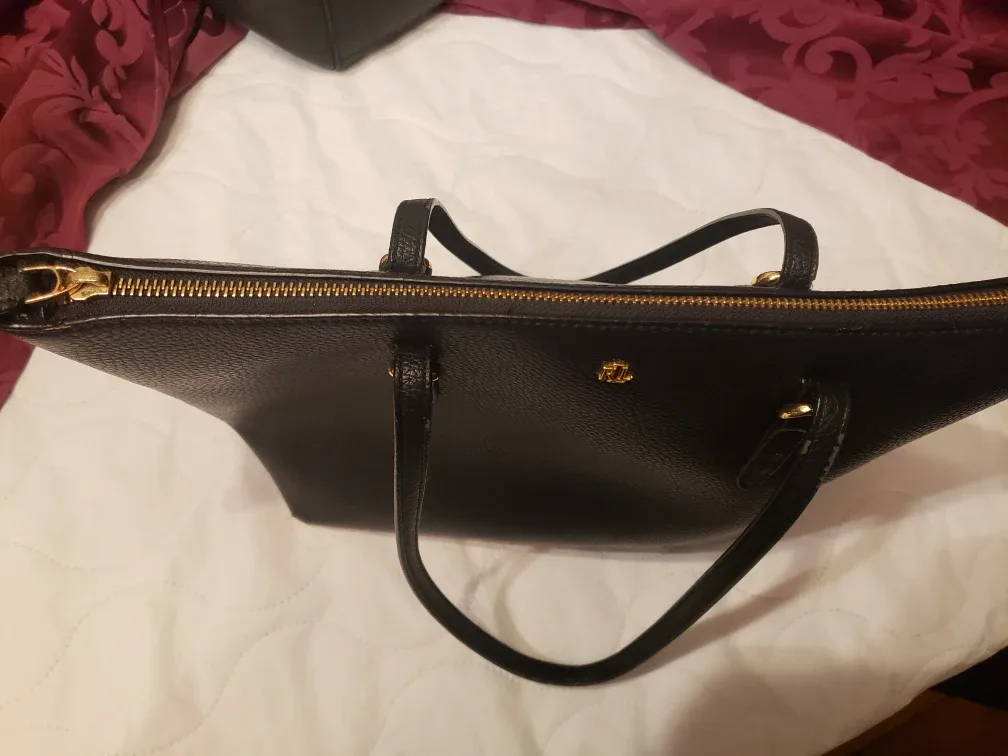 Ralph Lauren Black Leather Tote Bag image indicator(2)