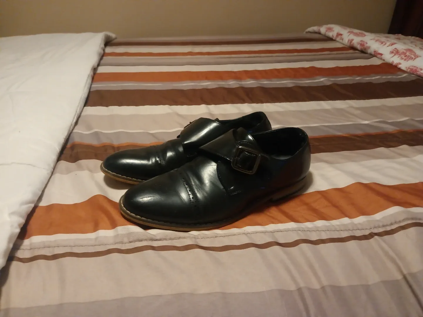 Kids Black Monk Strap Dress Shoes