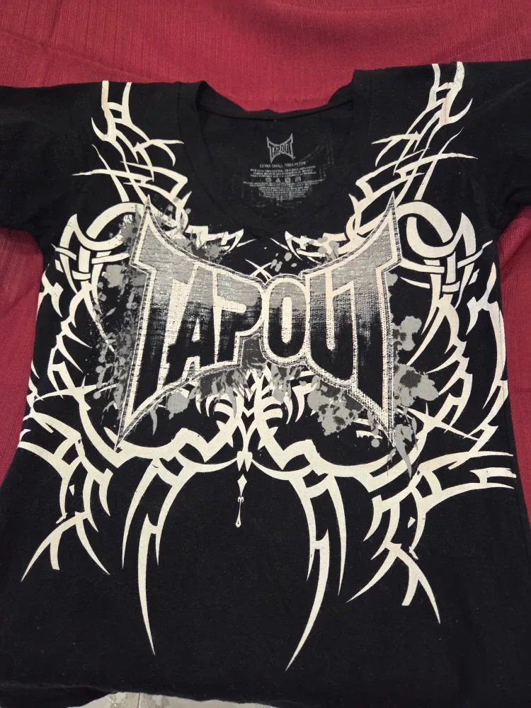 Tapout Black Graphic T-Shirt - Size XS