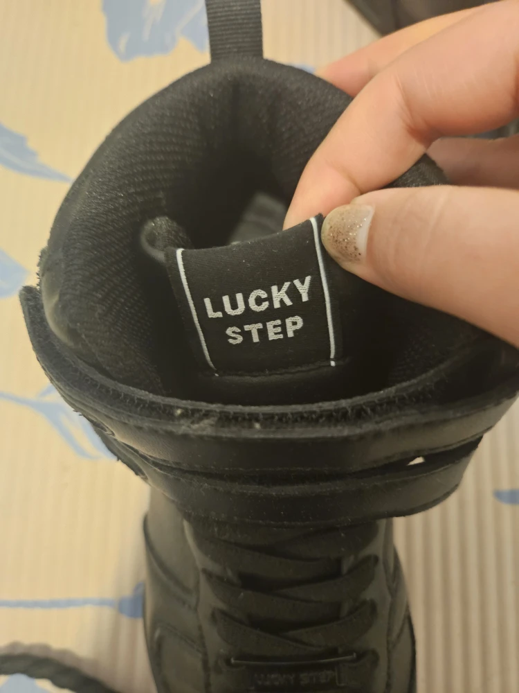 Lucky Step Black High-Top Sneakers - Size 8 - photo 2