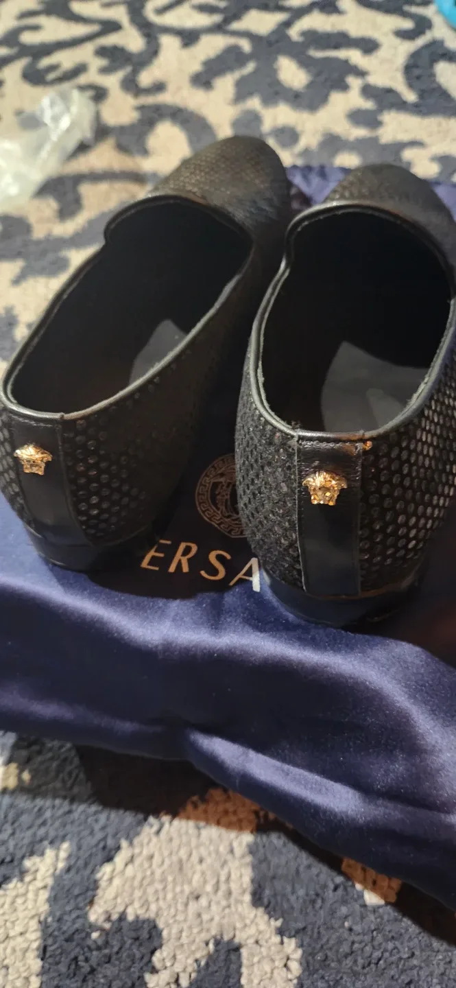 Versace Black Loafers Size 45 image indicator(5)