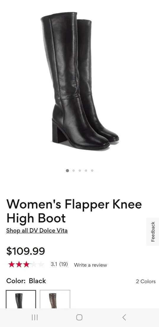 DV Dolce Vita Flapper Knee High Boots - Black