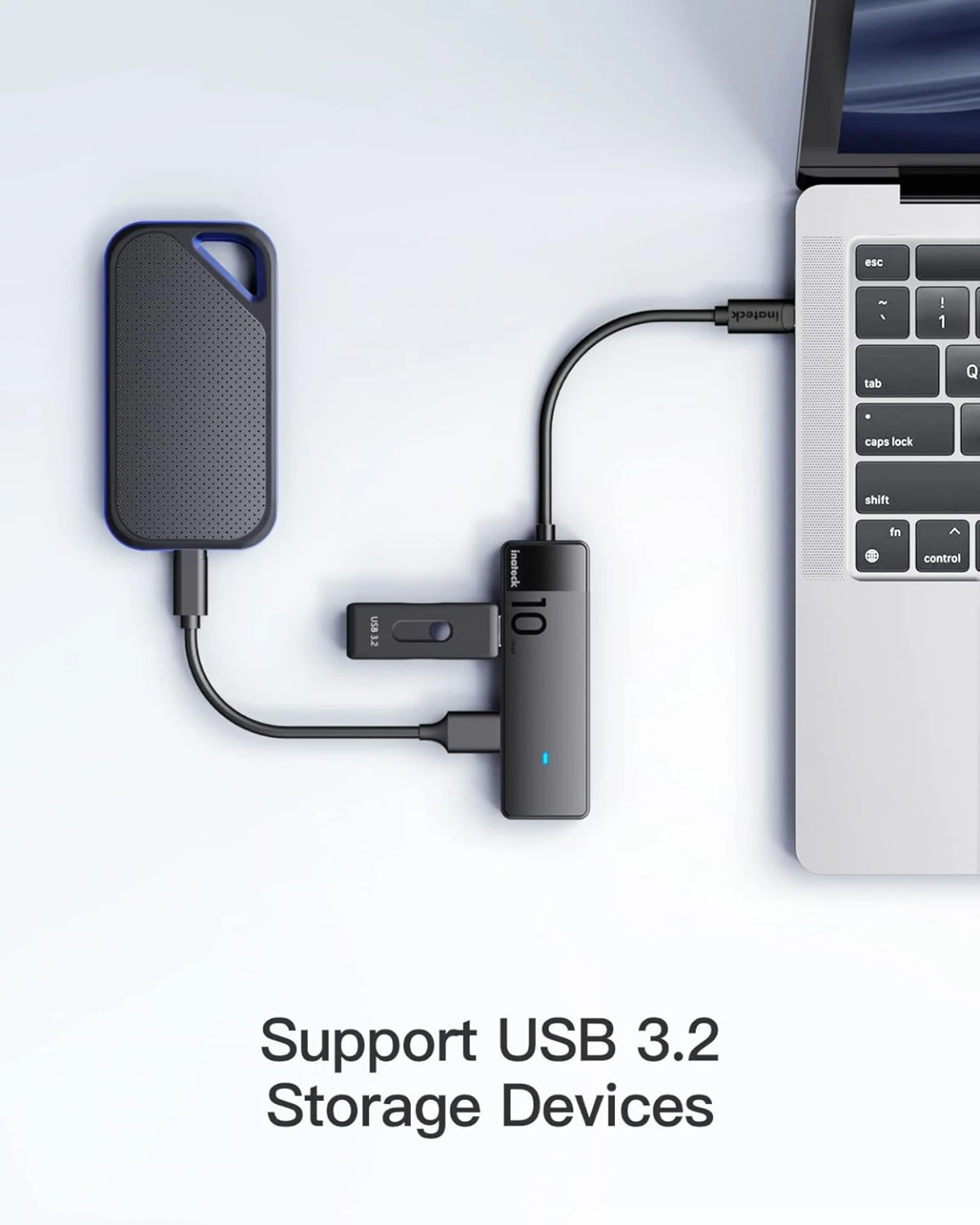 Inateck USB 3.2 Gen 2 Speed, USB C to USB Hub with 4 USB A Ports - photo 4