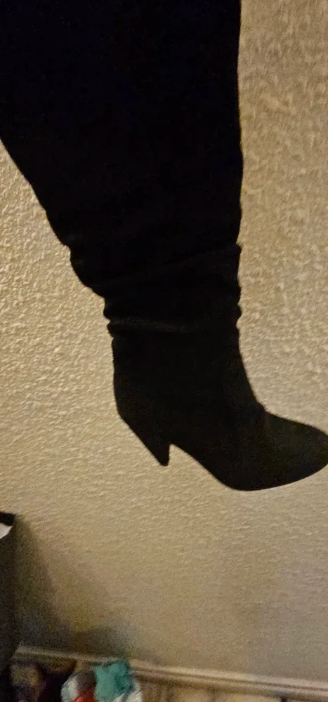 Black Suede Thigh-High Boots size 6.5