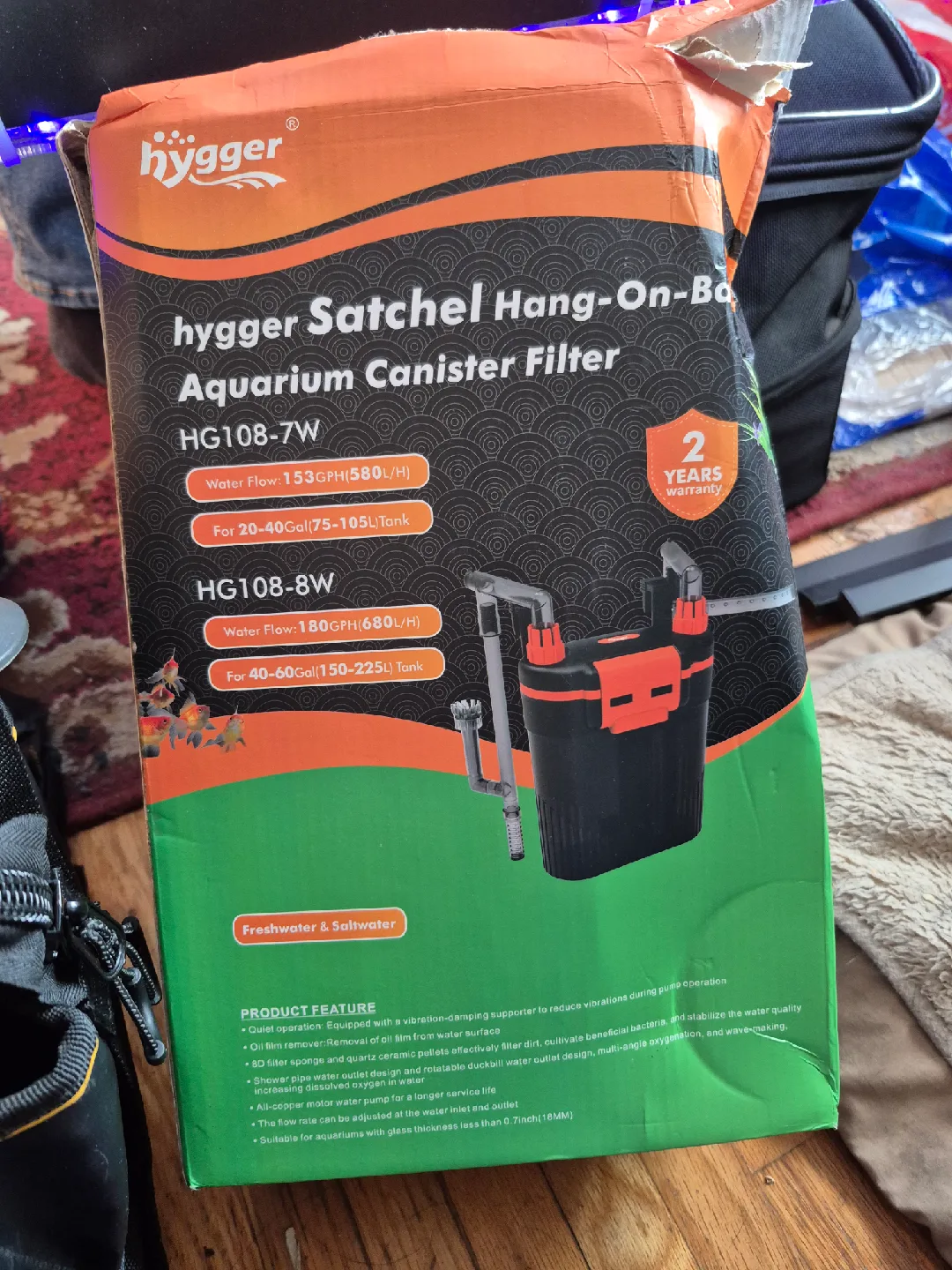 Hygger Satchel Hang-On-Back Aquarium Canister Filter