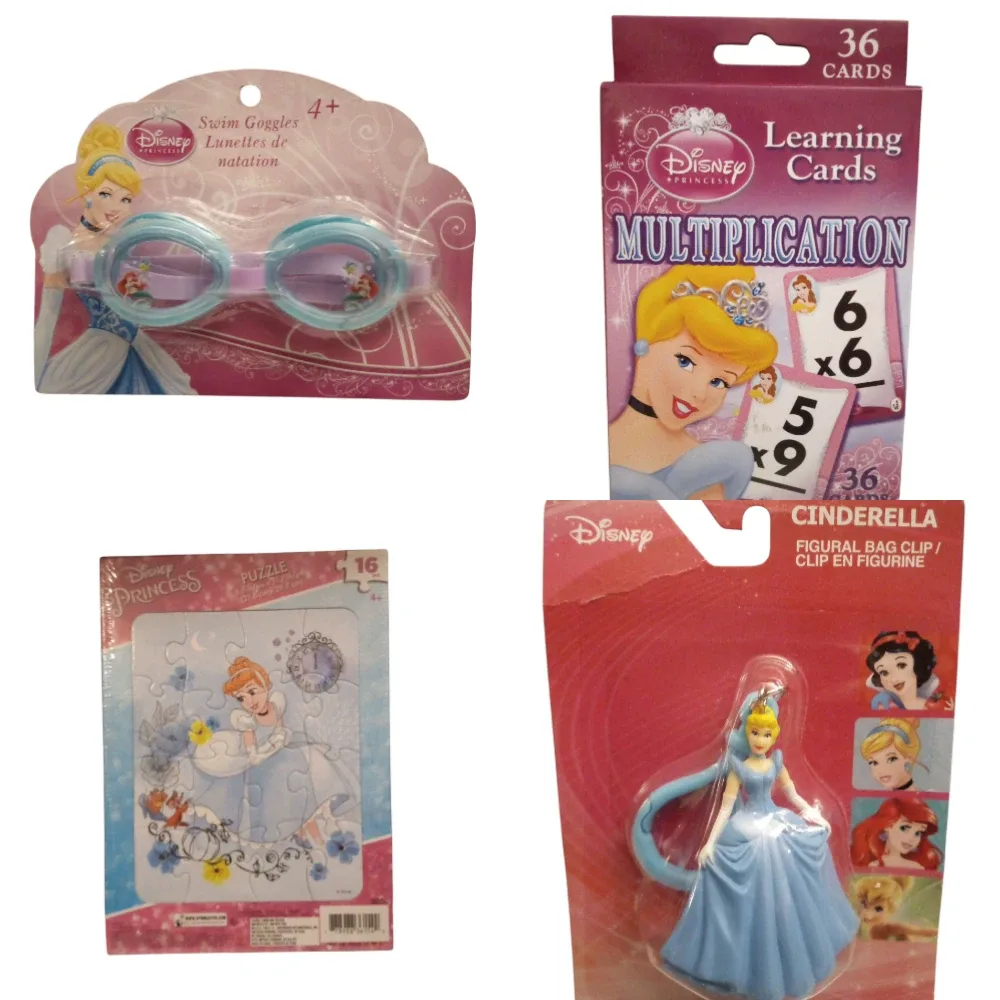 Disney Princess Swim Goggles, Puzzle, Cards, Bag Clip