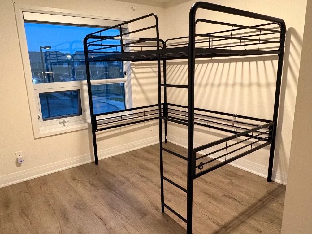 Black Metal Loft Bed Frame size double bed