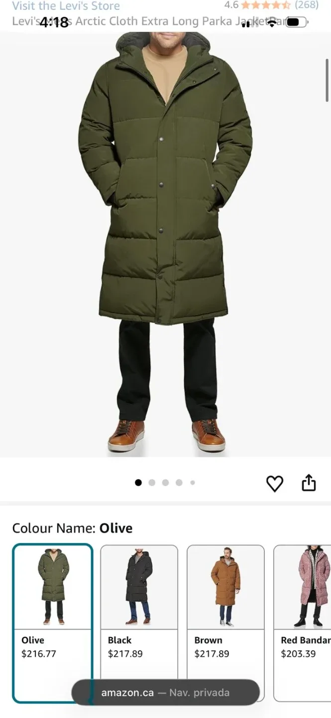 Levi's Arctic Cloth Extra Long Parka - Olive