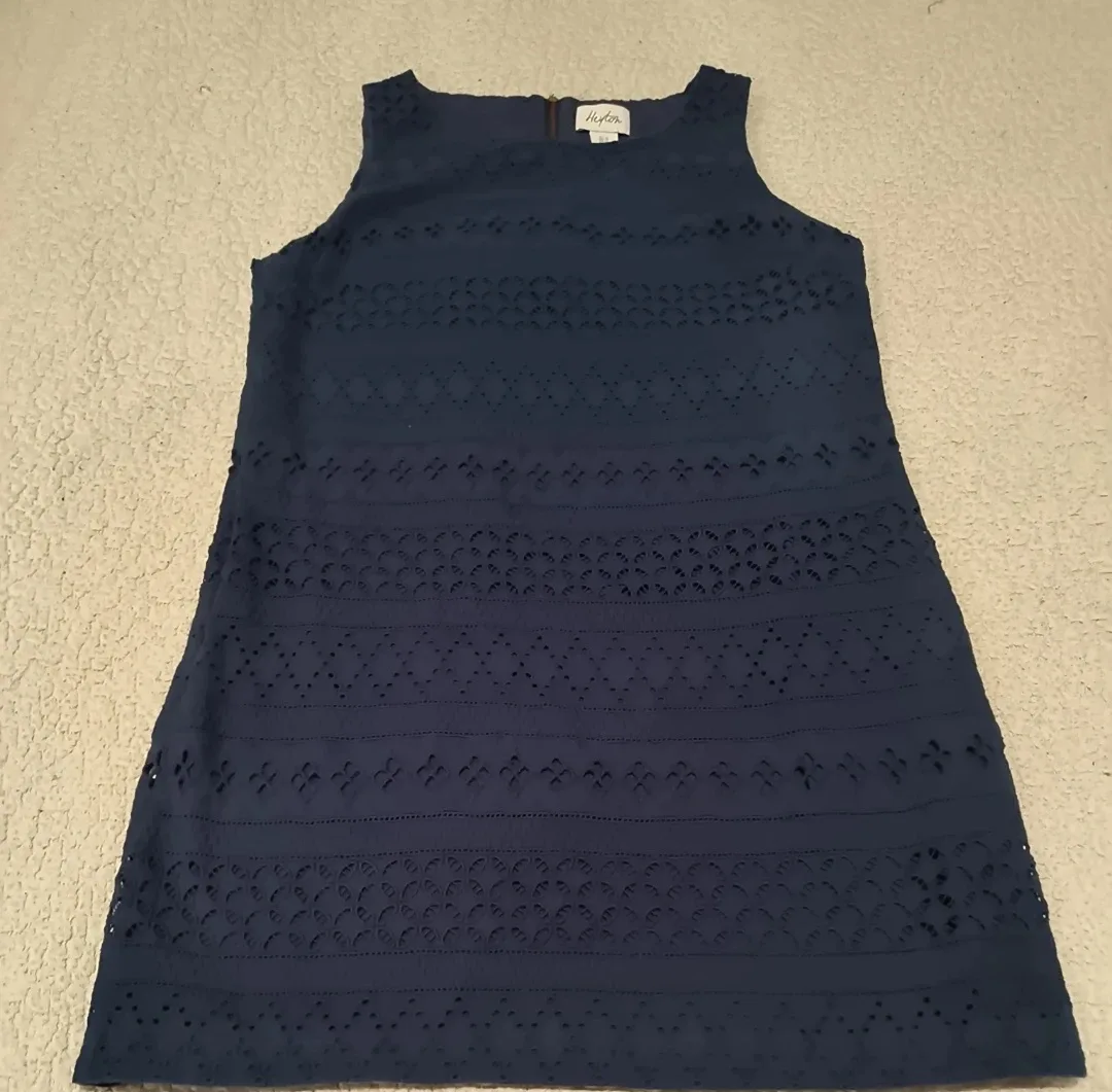 Heyton Navy Blue Sleeveless Dress - Size 10 image indicator(3)